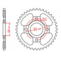 MTX 835 STEEL REAR SPROCKET 428 PITCH 44-TEETH - 11-5H0-44