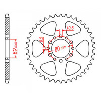 MTX 845 STEEL REAR SPROCKET 520 PITCH 47-TEETH - 11-3Y1-47