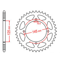 MTX 857 STEEL REAR SPROCKET 520 PITCH 38-TEETH - 11-5Y1-38