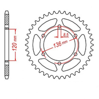 MTX 846 STEEL REAR SPROCKET 520 PITCH 41-TEETH - 11-191-41