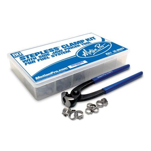 MOTIONPRO STEPLESS FUEL LINE FITTINGS CLAMP KIT - 70PCS WITH PINCER TOOL