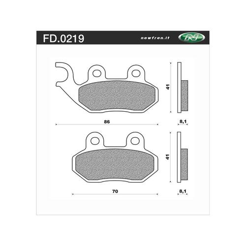 NEWFREN BRAKE PADS - FD0219-BE SCOOTER ORGANIC   