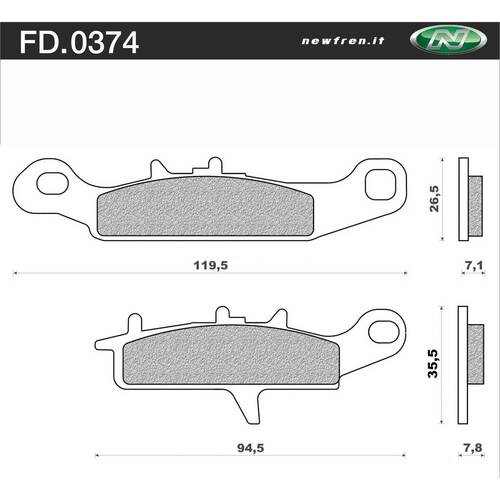 NEWFREN BRAKE PADS - FD0374-SV OFF ROAD DIRT ATV SINTERED