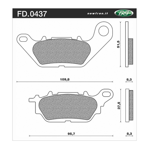 NEWFREN BRAKE PADS - FD0437-BT TOURING ORGANIC   