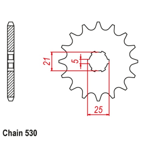 SUPERSPROX 16T 530 PITCH FRONT SPROCKET RD250-Z250 