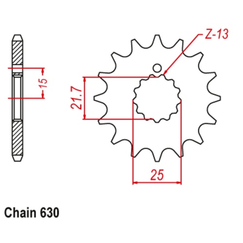 SUPERSPROX 14T 630 PITCH FRONT SPROCKET Z650-Z750