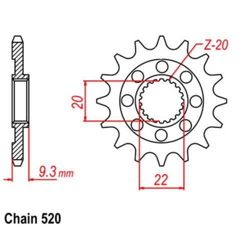 SUPERSPROX 12T 520 PITCH FRONT SPROCKET KAWASAKI KX250F 06 