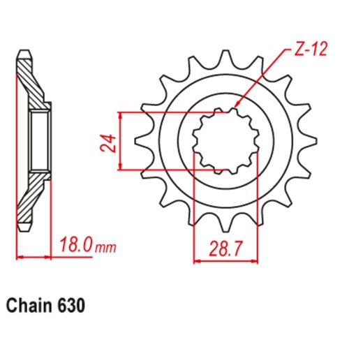 SUPERSPROX 15T 630 PITCH FRONT SPROCKET ZX1100 