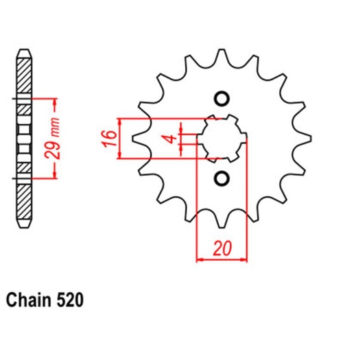 SUPERSPROX 11T 520 PITCH FRONT SPROCKET KAWASAKI/SUZUKI/YAMAHA