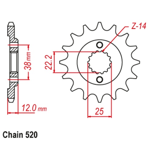 SUPERSPROX 15T 520 PITCH FRONT SPROCKET DUCATI