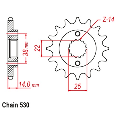 SUPERSPROX 15T 530 PITCH FRONT SPROCKET DUCATI