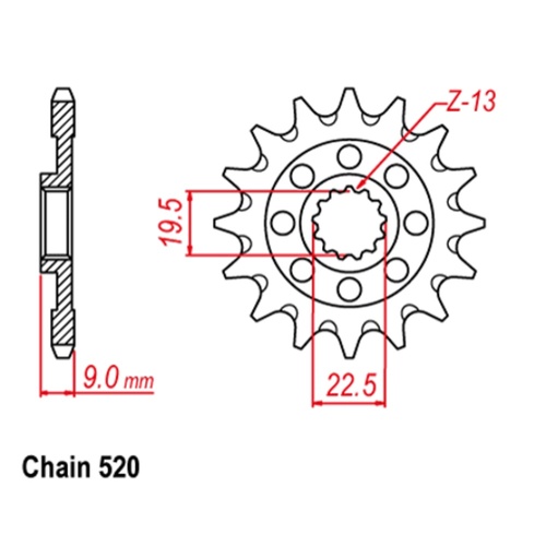 SUPERSPROX 12T 520 PITCH FRONT SPROCKET SUZUKI RMZ 250 13-14 