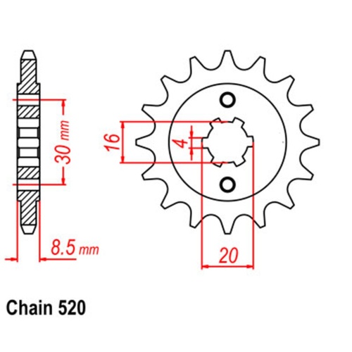 SUPERSPROX 12T 520 PITCH FRONT SPROCKET HUSQVARNA