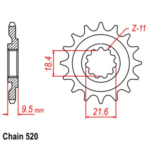 SUPERSPROX 13T 520 PITCH FRONT SPROCKET HONDA