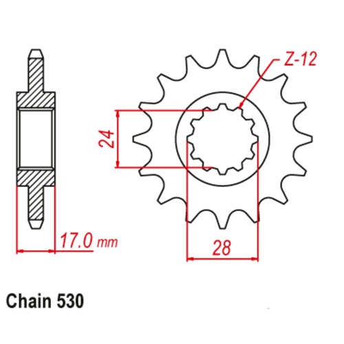 SUPERSPROX 15T 530 PITCH FRONT SPROCKET HONDA