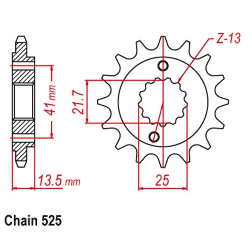 SUPERSPROX 15T 525 PITCH FRONT SPROCKET HONDA