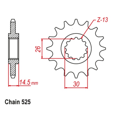 SUPERSPROX 15T 525 PITCH FRONT SPROCKET HONDA