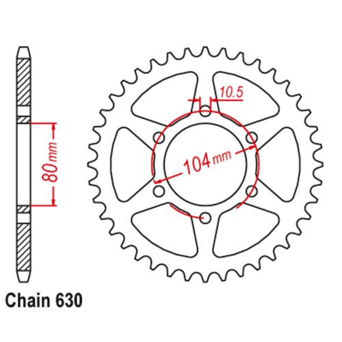 SUPERSPROX 33T 630 PITCH KAWASAKI REAR SPROCKET 