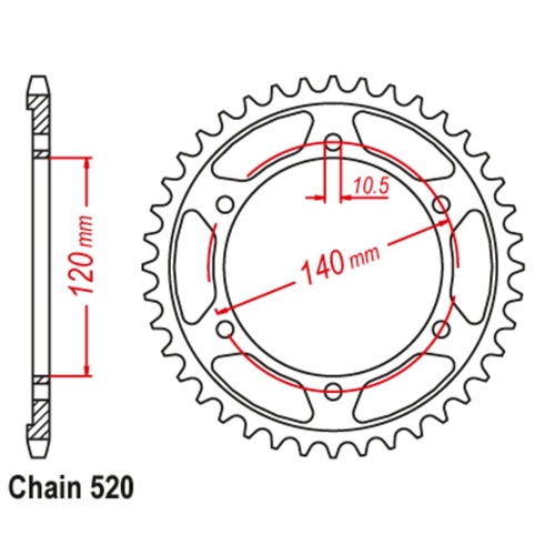 SUPERSPROX 42T 520 PITCH HONDA REAR SPROCKET 