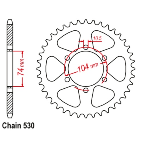 SUPERSPROX 42T 530 PITCH KAWASAKI REAR SPROCKET 