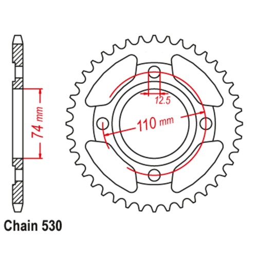 SUPERSPROX 39T 530 PITCH YAMAHA REAR SPROCKET 