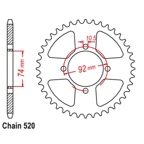 SUPERSPROX 42T 520 PITCH YAMAHA REAR SPROCKET