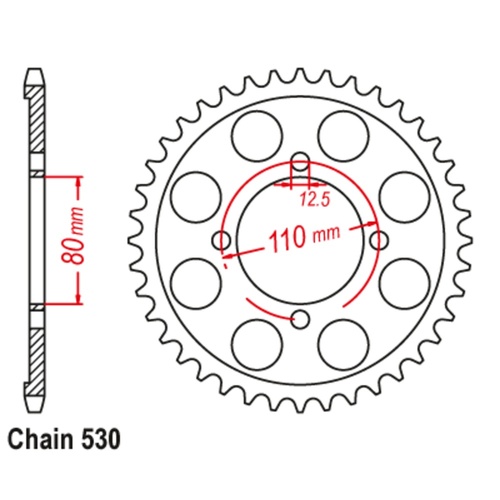 SUPERSPROX 45T 530 PITCH HONDA REAR SPROCKET 