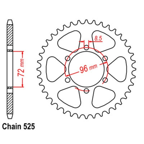 SUPERSPROX 40T 525 PITCH SUZUKI REAR SPROCKET 