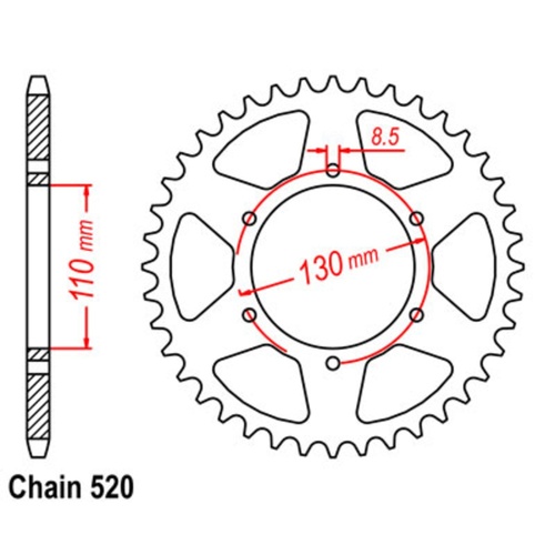 SUPERSPROX 48T 520 PITCH HONDA REAR SPROCKET 