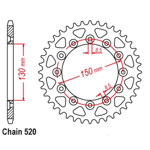 SUPERSPROX 43T 530 PITCH HONDA REAR SPROCKET