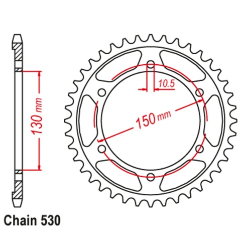 SUPERSPROX 38T 530 PITCH YAMAHA REAR SPROCKET 