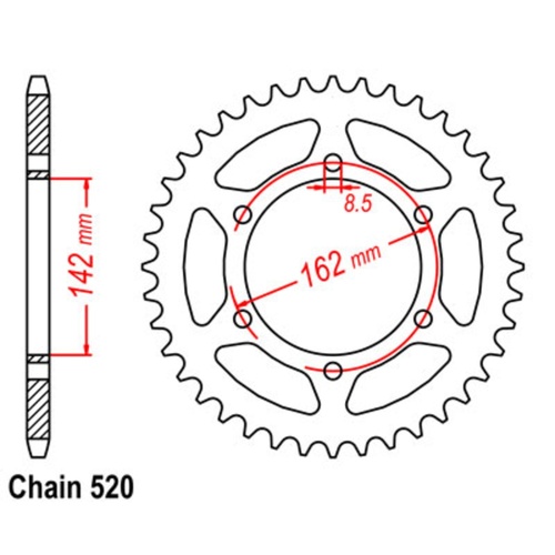 SUPERSPROX 48T 520 PITCH SUZUKI REAR SPROCKET 