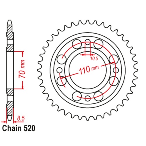 SUPERSPROX 36T 520 PITCH HONDA REAR SPROCKET 