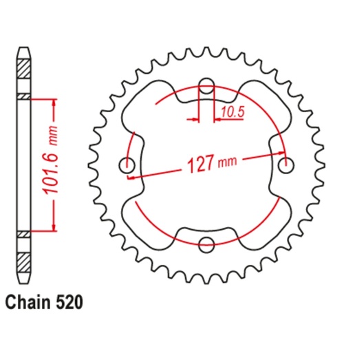 SUPERSPROX 38T 520 PITCH POLARIS REAR SPROCKET 450 OUTLAW 