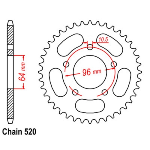 SUPERSPROX 45T 520 PITCH HONDA REAR SPROCKET 