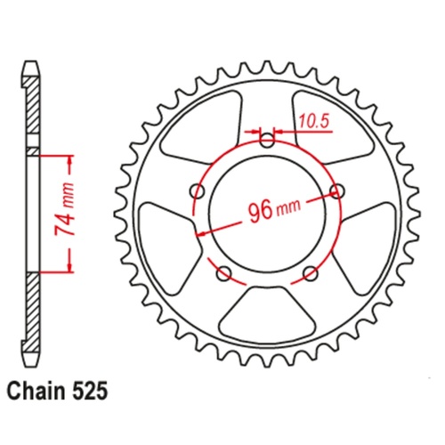 SUPERSPROX 40T 525 PITCH HONDA REAR SPROCKET