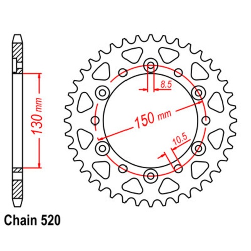 SUPERSPROX 40T 520 PITCH HONDA REAR SPROCKET 