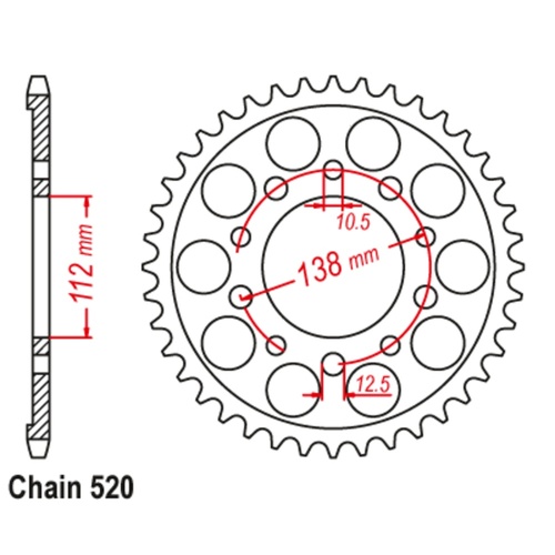 SUPERSPROX 39T 520 PITCH HONDA REAR SPROCKET 