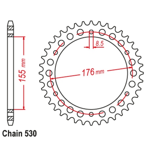 SUPERSPROX 42T 530 PITCH TRIUMPH REAR SPROCKET 