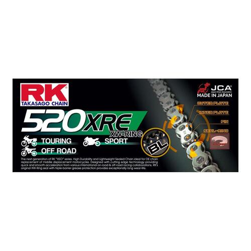 RK 520XRE XW-RING 120-LINK CHAIN - BLACK GOLD