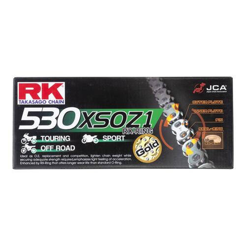 RK 530XSO CHAIN 124 LINK GOLD