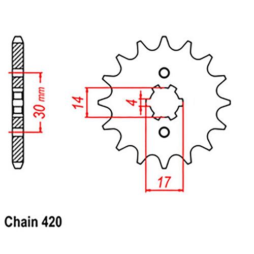 RK FRONT SPROCKET - STEEL 13T 420 PITCH