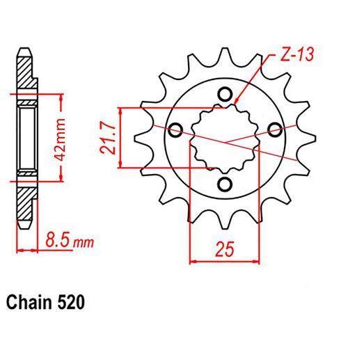 RK FRONT SPROCKET - STEEL 15T 520P D/D