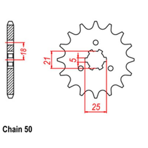 RK FRONT SPROCKET STEEL 530 PITCH 16T