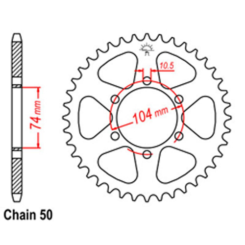 RK REAR SPROCKET - STEEL 42T 530P