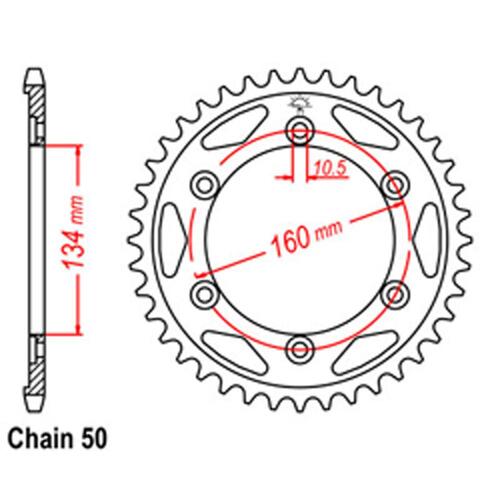 RK REAR SPROCKET - STEEL 42T 530 PITCH