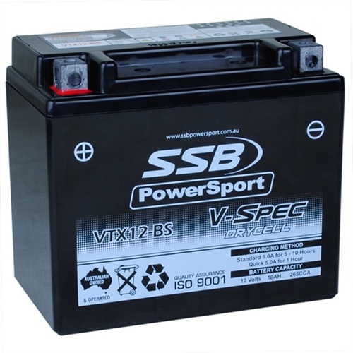 SSB V-SPEC HIGH PERFORMANCE 12V AGM BATTERY 285CCA 10AH - VTX12-BS