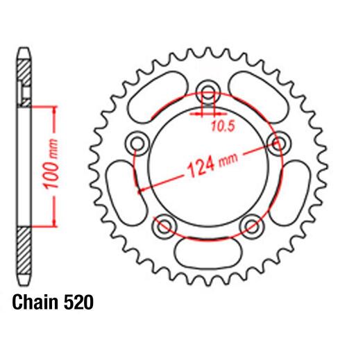 RK REAR SPROCKET STEEL 46T 520 PITCH