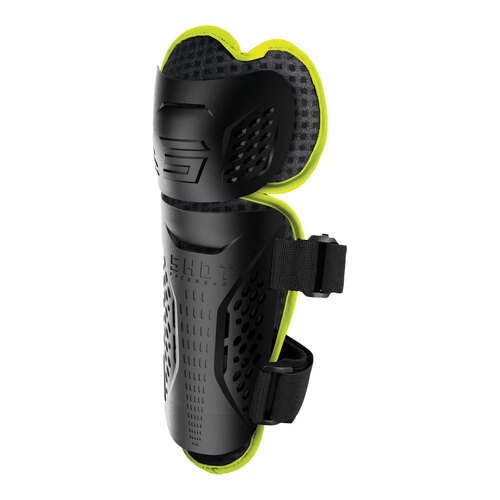 SHOT KIDS OPTIMAL 2.0 KIDS KNEE GUARDS - BLACK NEON YELLOW