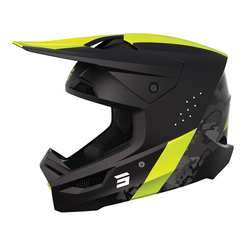 SHOT RACE CAMO HELMET MATT BLACK NEON YELLOW MIPS S